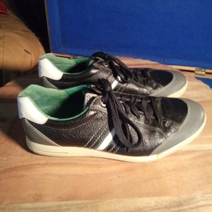 Ecco Mens black, Green & White  Leather HydroMax Golf Shoes Sz. 8- 8.5US, 42EU